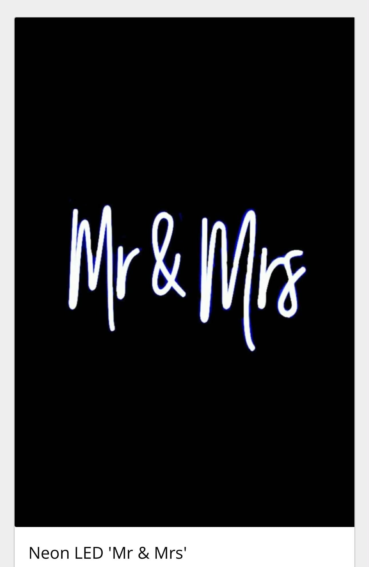 Mr & Mrs Neon Light